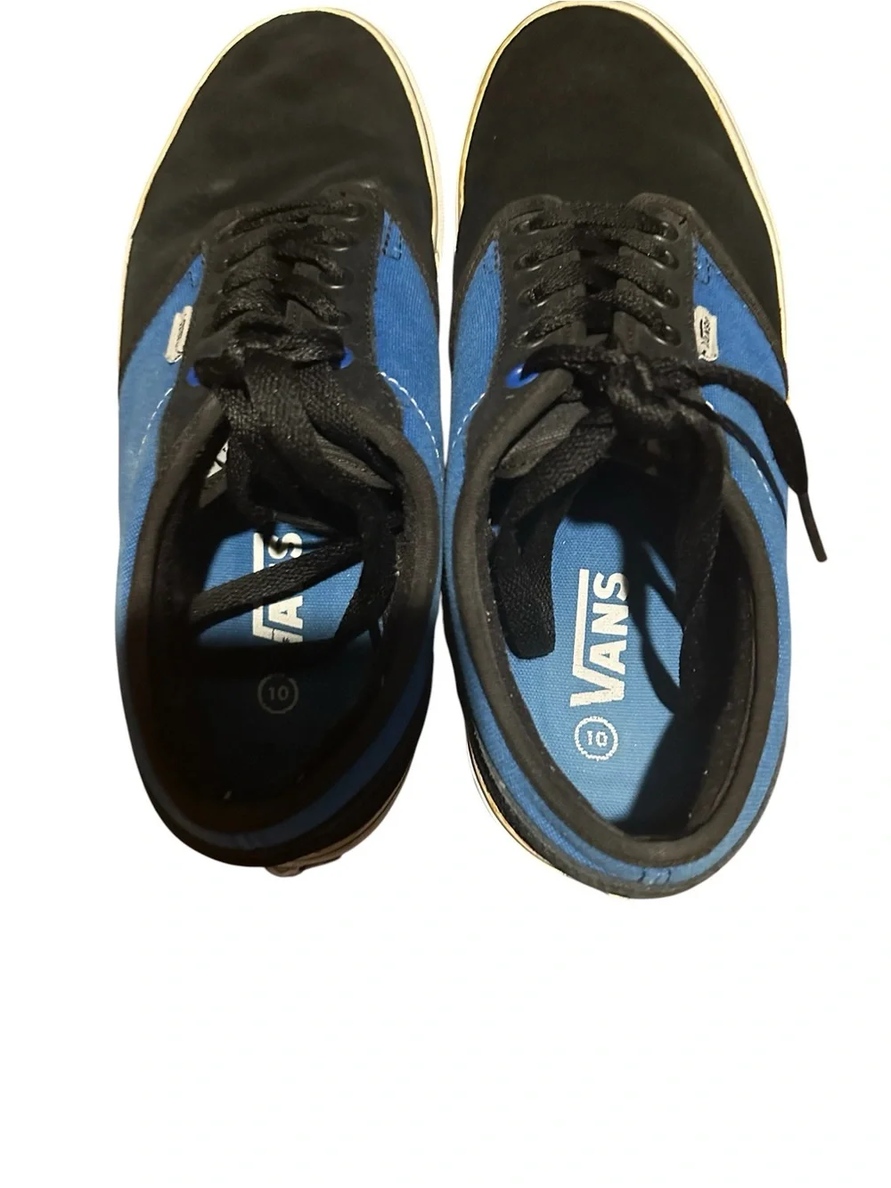 Men's Vans Black and Blue Low-Top Canvas Sneakers size 10